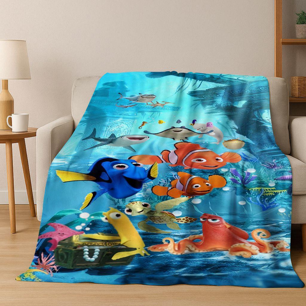 HD Cartoon Finding Nemo Underwater World Flannel Blanket,Warm and Cozy Soft Throw Blanket for Home Bedroom Bed Sofa Picnic Cover