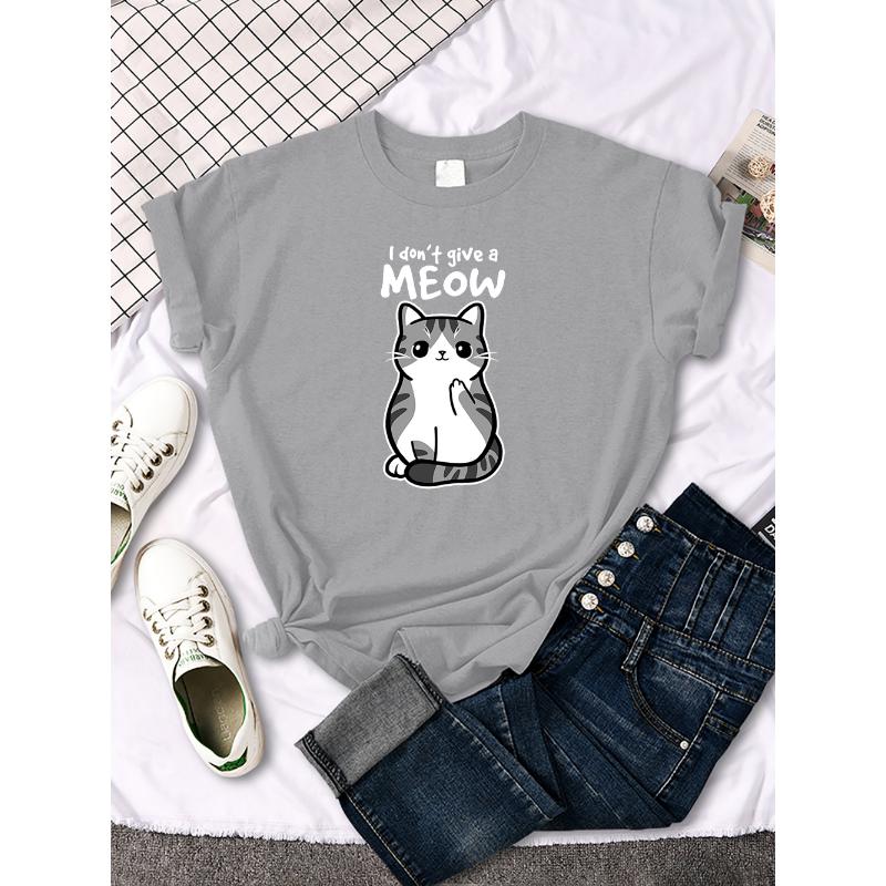 Lovely Cat Printing Women Tshirts Street Breathable New Short Sleeve Casual Fashion Tee Shirt Summer Cool Comfortable Clothing