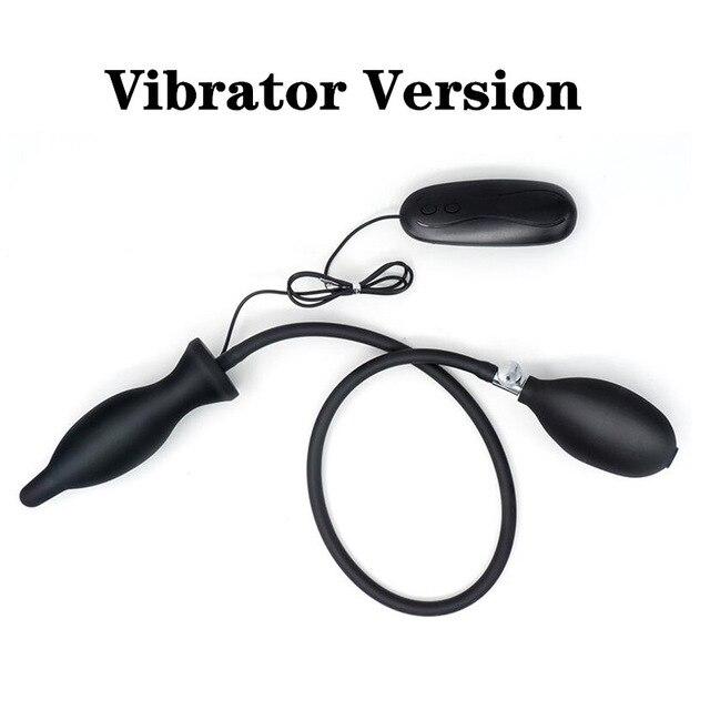 Oppblåsbar analvibratorpumpe analdilatator utvidbar 10 hastigheter vibrerende buttplugg analballer sexleketøy