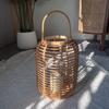 Natural Handmade Rattan Woven Decor - Floor Wind Lamp Desktop Candle Holder Ideal Tea Room Zen Vibe Elegant Decorative Ornament