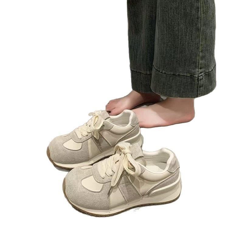 Versatile women's platform dad shoes 2025 new spring and autumn German training sports running leisure explosion big head single shoes women