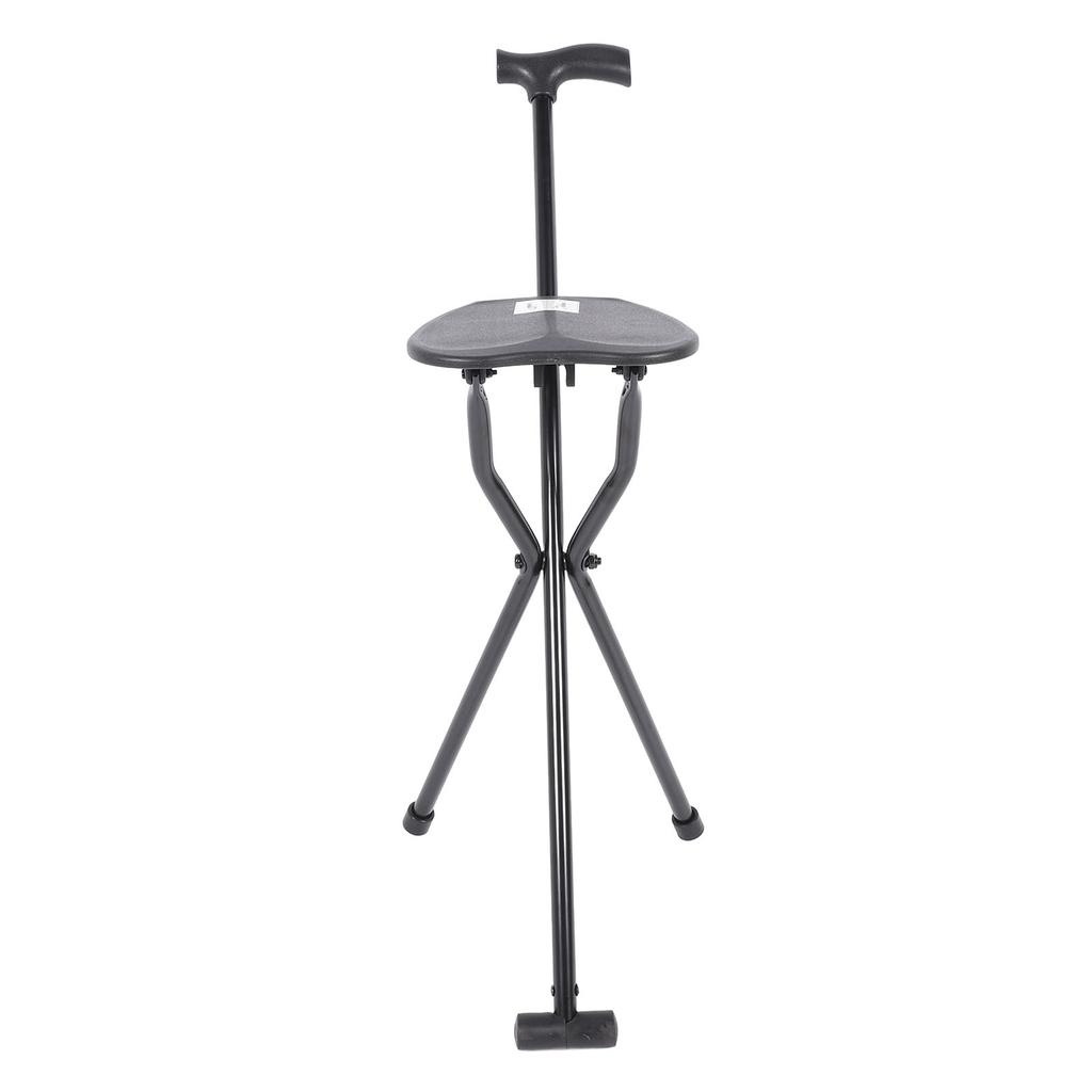 Portable Tripod Cane Stool Multi Functional Anti Slip Aluminum Alloy Folding Walking Cane with Seat