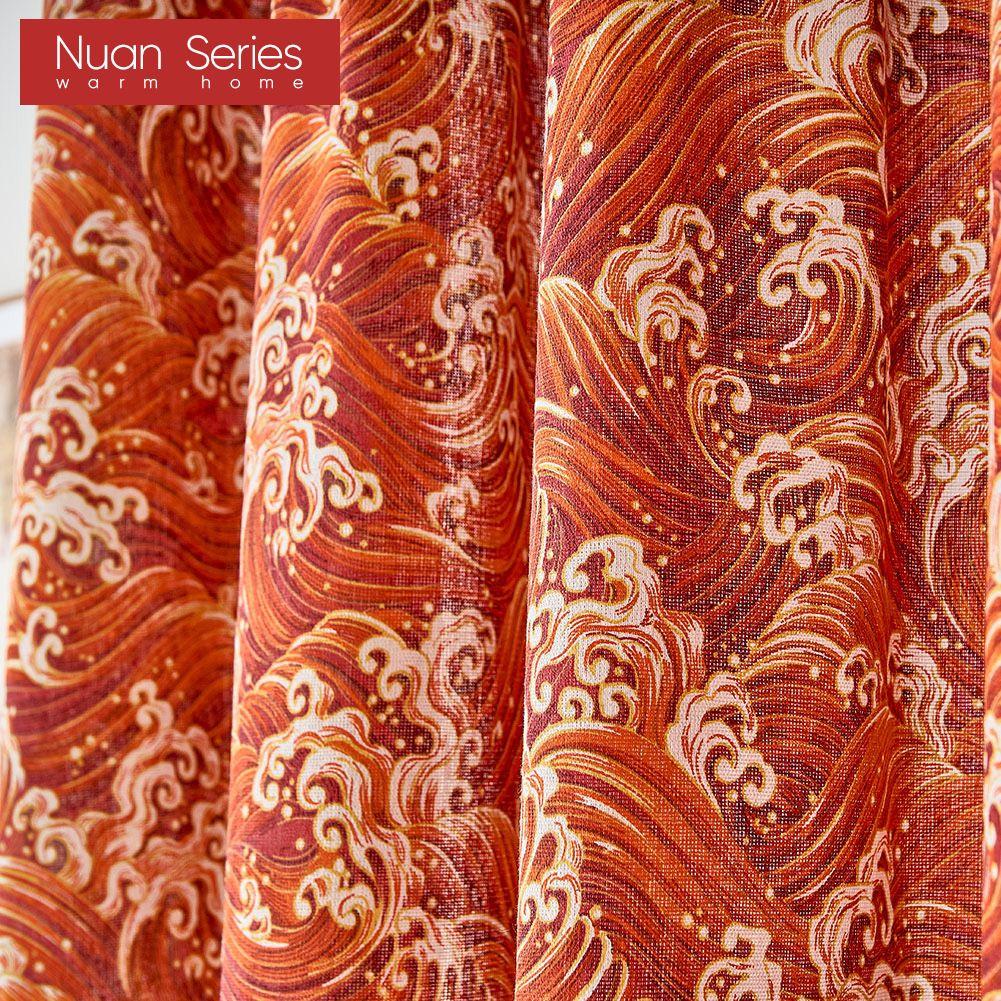 1PC Hot Selling Fashionable and Versatile Japanese Printed Tassel Cotton Linen Curtains for Small Windows Balcony Home Dceor Nuan Series