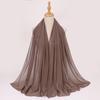 Ethnic Pearl Chiffon Hijab Scarf - Single Color, Long Style for Middle East & Africa