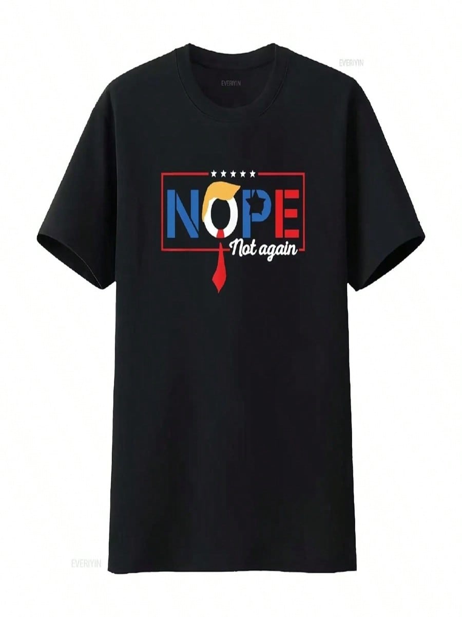 Blue Nope Not Again T Shirt Vintage Washed Unisex Casual Fashion Stretched Top For Everyday Wear Graphic Streetwear Versatile S разноцветный