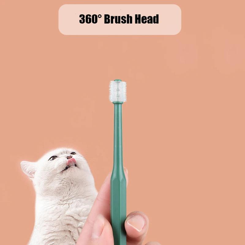 360 Degrees Pet Toothbrush Cat Brush Pet Toothbrush Cleaning Products Addition Bad Breath Tartar Teeth Dog Cat Cleaning Supplies