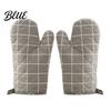Silicone Lined Oven for Baking Heat Thick Resistant Gloves 2Pcs Cotton Mitts Grilling Multi-purpose Kitchen Microwave Non-Slip Hot Pots