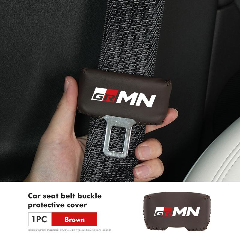 

For Toyota Car Seat Belt Buckle Plug Leather Car Seat Belt Clip Protective Covers GR Yaris Corolla Prius Aqua Vios Mirai Hilux