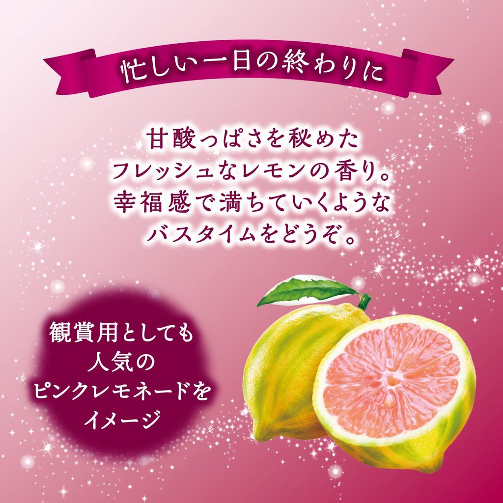 Bathclin Adult Enchanting Pink Lemon 600g 30 Bath Cosmetics Scent, (approx. Uses)