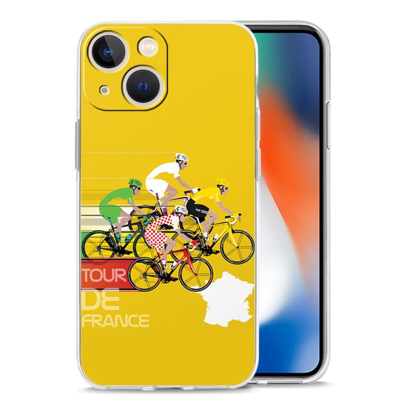 Phone Case For iPhone 17 Air Cases iPhone 16 15 12 13 14 Pro Max SE 7 8 Plus iPhone11 Clear Soft Cover France Bicycle Exercise
