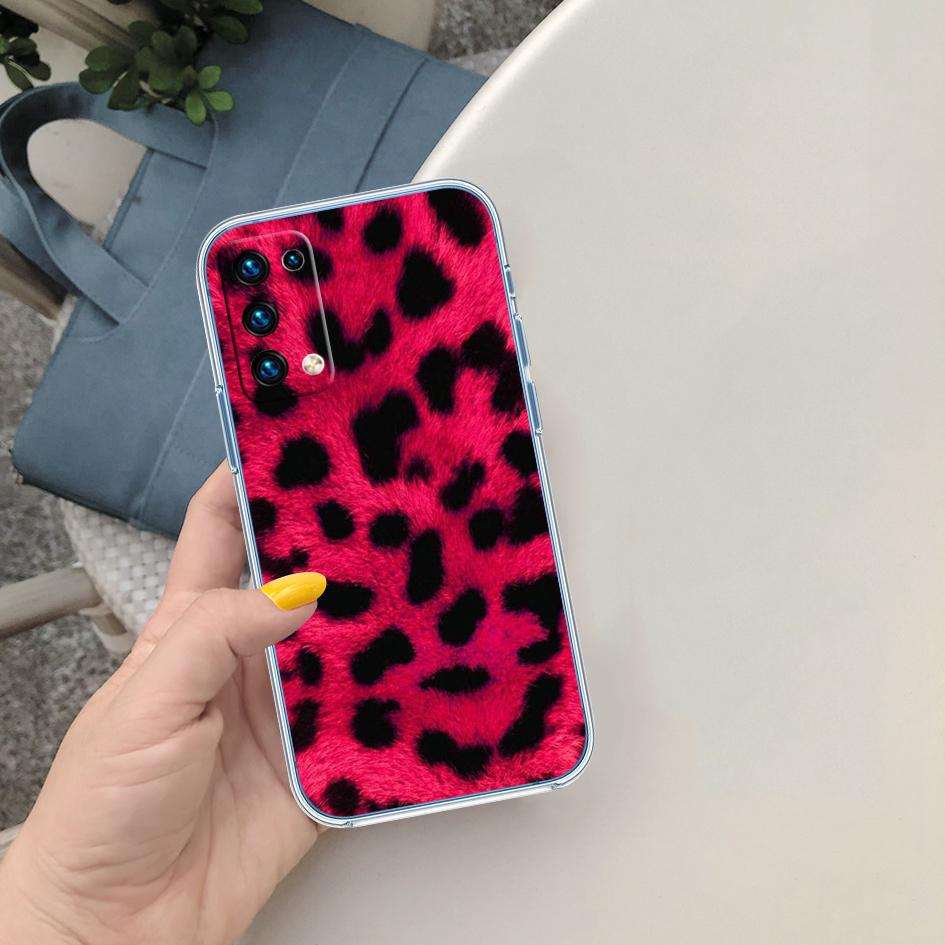 PP51 Pink Leopard Soft Shell Transparent Phone Case for Motorola Moto G7 G8 G9 G84 G85 G73 G24 G15 Z2 Play Power Plus