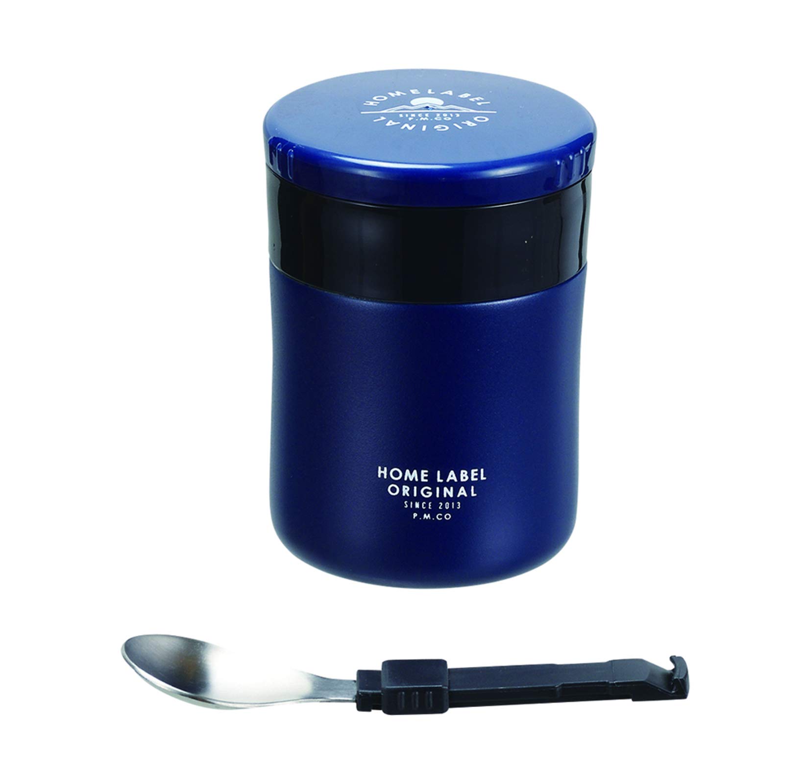 

Pearl Metal Food Mug 280 with Spoon, Navy, Home Label HB-5455