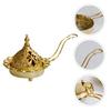 Luxury Golden Arabic Style Holder Incense Burner Multi Use Desktop Decor for Study Sauna Yoga Room Wedding Candlelight