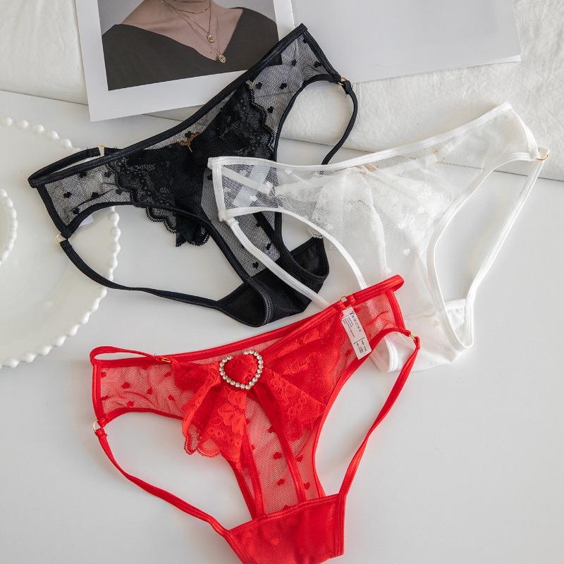 Ladies' Summer Romantic and Sexy Lace-trimmed Low-waist T-shaped Underwear
