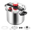 VEVOR Pressure Cooker, 11.3L Pressure Cooker Stainless Steel, Pressures Canner with Steaming Rack, Tempered Glass Lid