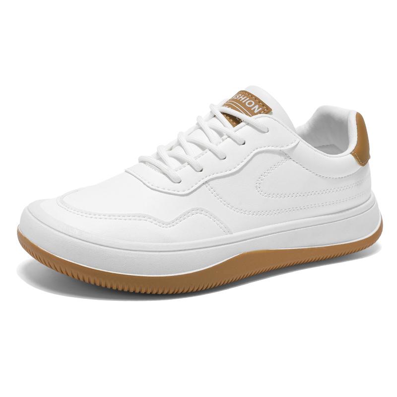 Fashion High Quality Men Casual Leather Board Shoes Lace-Up Skateboard Shoes Suitable Outdoor Leisure Activities Walking Jogging Shoes