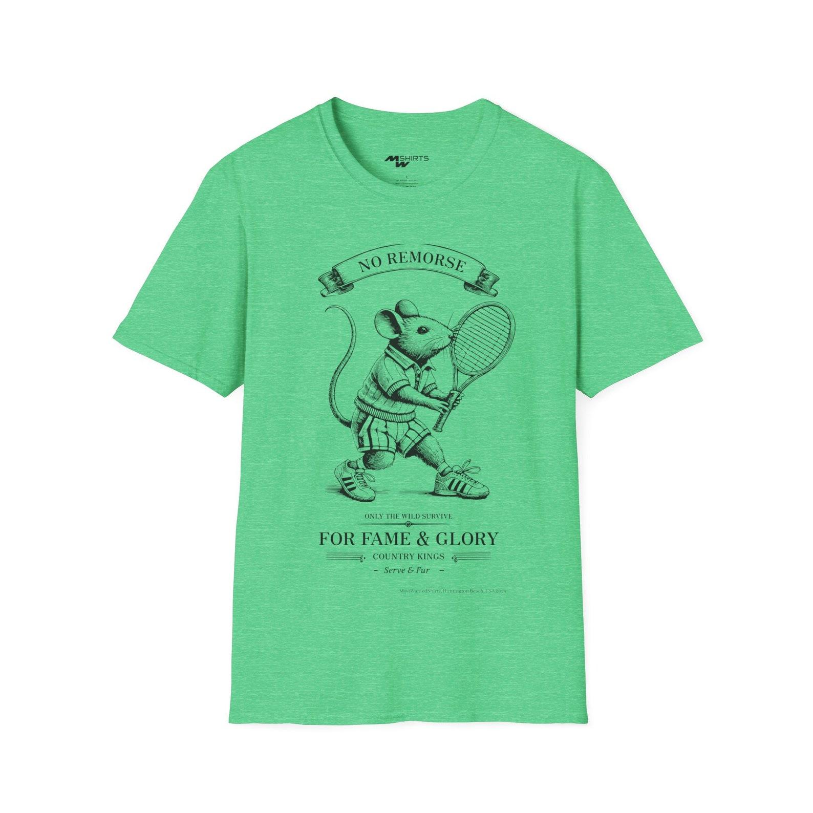 No Remorse Tennis Mouse T-Shirt - Stencil Style/ Unisex Softstyle T-Shirt 2XL
