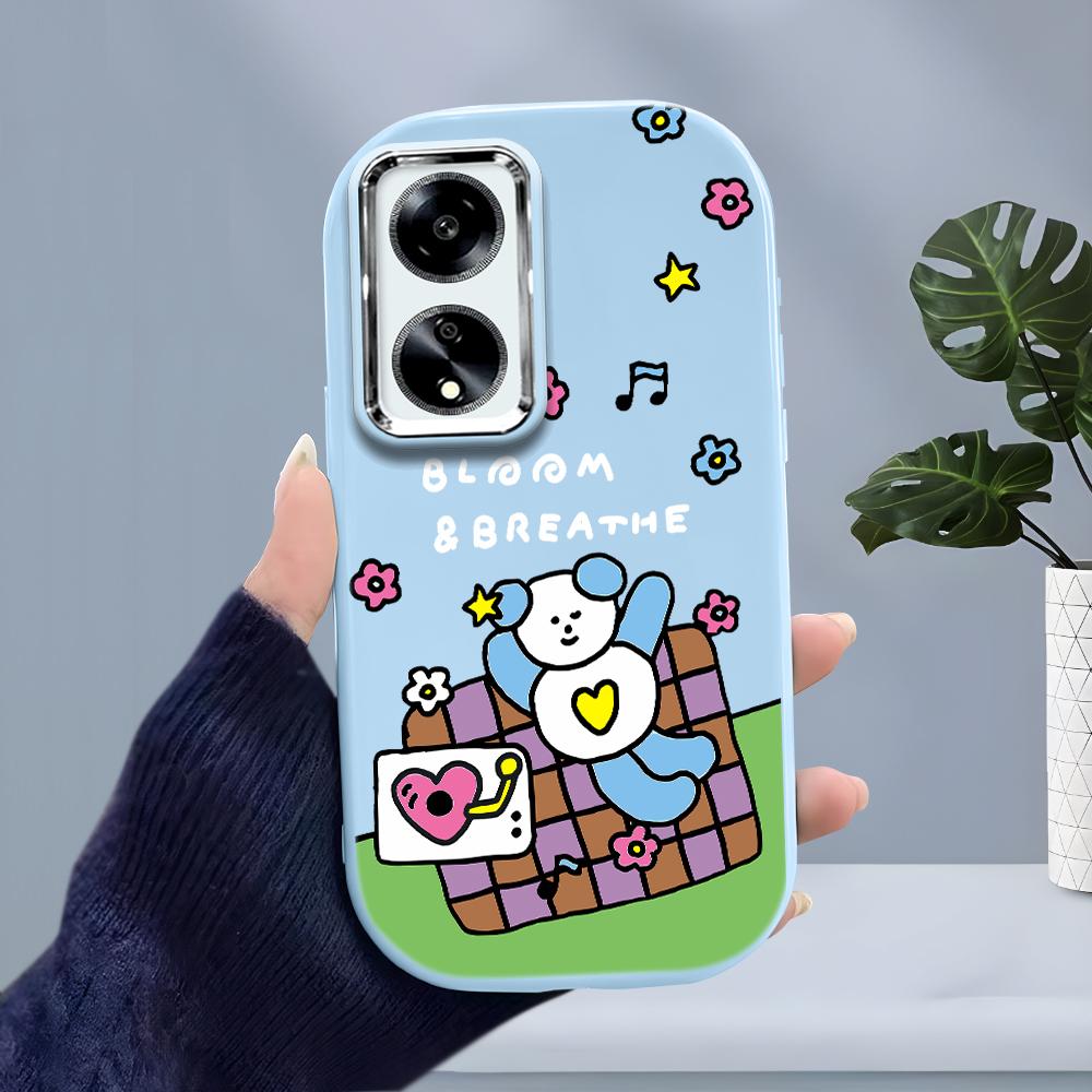 Ensfarget Sølvkant Linse Myk Flytende Silikon Støtsikkert Telefondeksel for iPhone Samsung Huawei Honor Xiaomi Redmi OPPO Realme Vivo Infinix Tecno