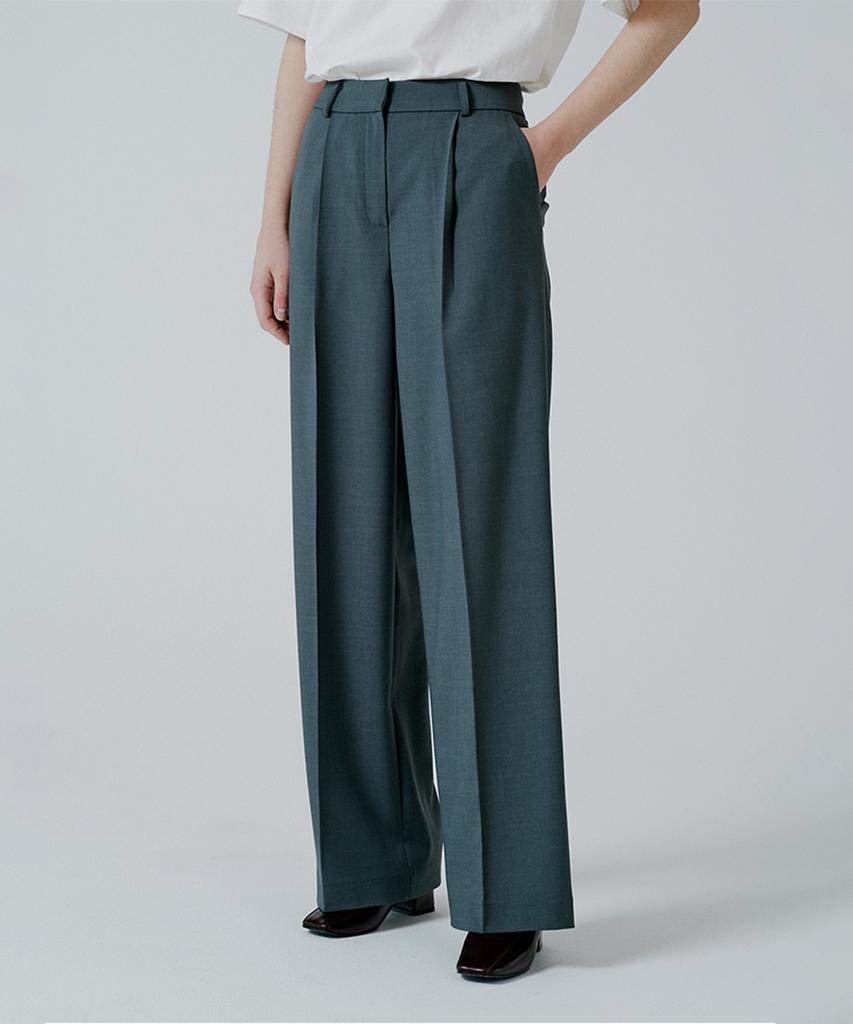PINBLACK Single-Pleat Semi-Wide Pants Gray