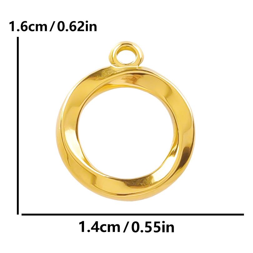 6 Stück/Los Unregelmäßige Geometrische Hohlverbinder Anhänger Edelstahl Charms Für Schmuckherstellung Zubehör Goldfarbe Oval Rund