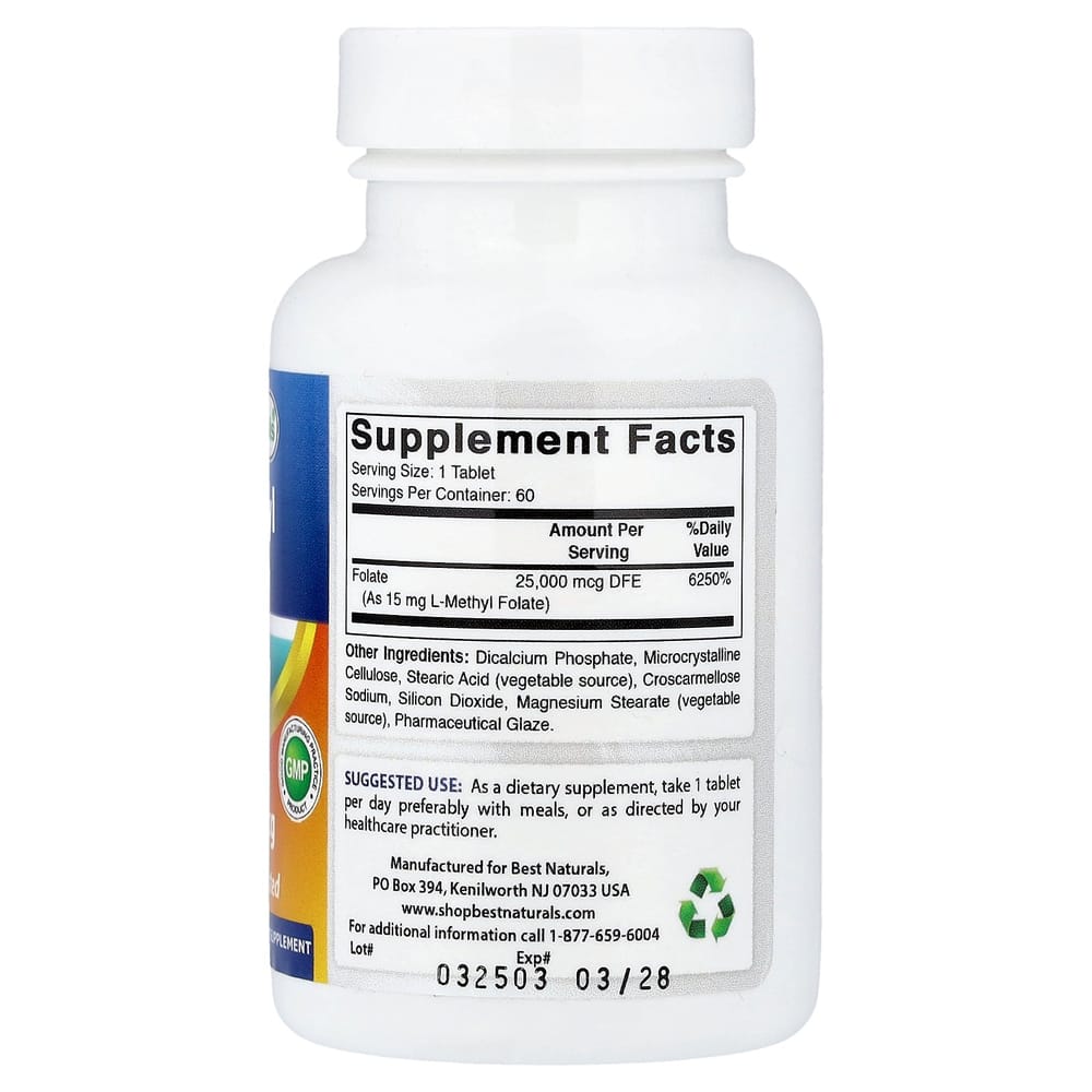 iHerb L-Methyl Folate 15000mcg 60 Tablets