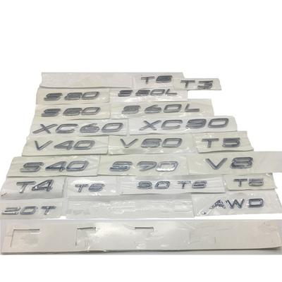 Araba bagaj kapağı logosu volvo T3 T4 T5 T6 V40 V60 V8 S40 S90 V90 S60L S80L XC60 XC90 C30 AWD Krom Gümüş amblem Rozeti sticker