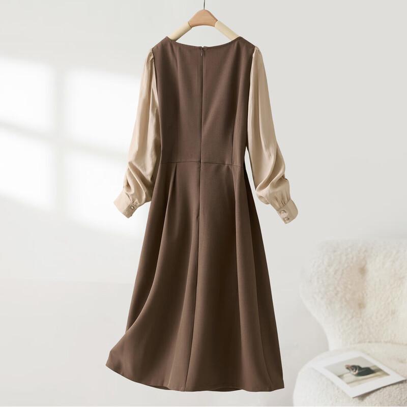 Elegant Ruched A-Line Long-Sleeve Dress