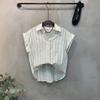 C S In The Room Oma Stripe Roll Up Cap Sleeve Shirt C