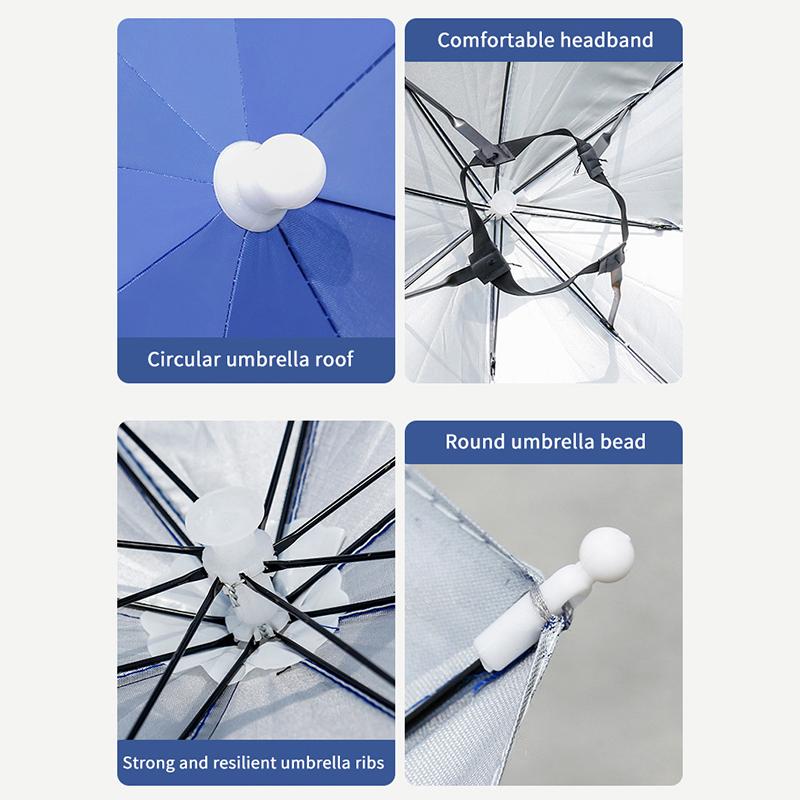 Portable Hands Free Umbrella Hat With Uv Resistance And Rain Proof Design Perfect For Hiking Fishing Gardening And Camping