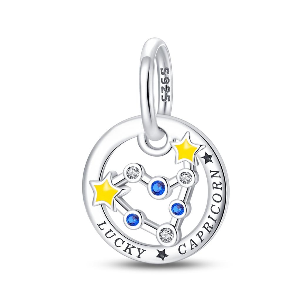 S925 Sterling Silver 12 Constellation Pendant Virgo Gemini DIY Jewelry Accessories