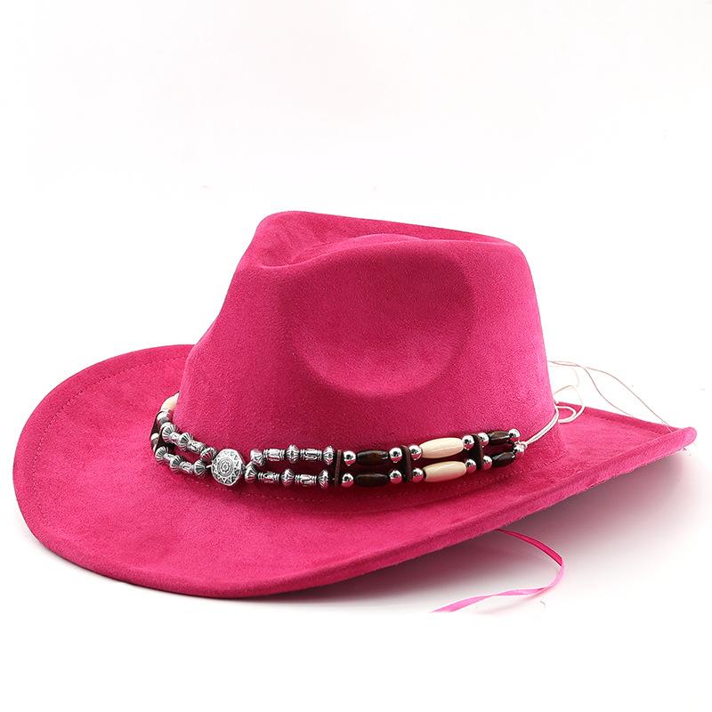 Bohemi Style Asian Tibetan Hat Female Shade Cowboy Hat Tibetan Top Hat Men's Suede Jazz Hat Big Brim Felt