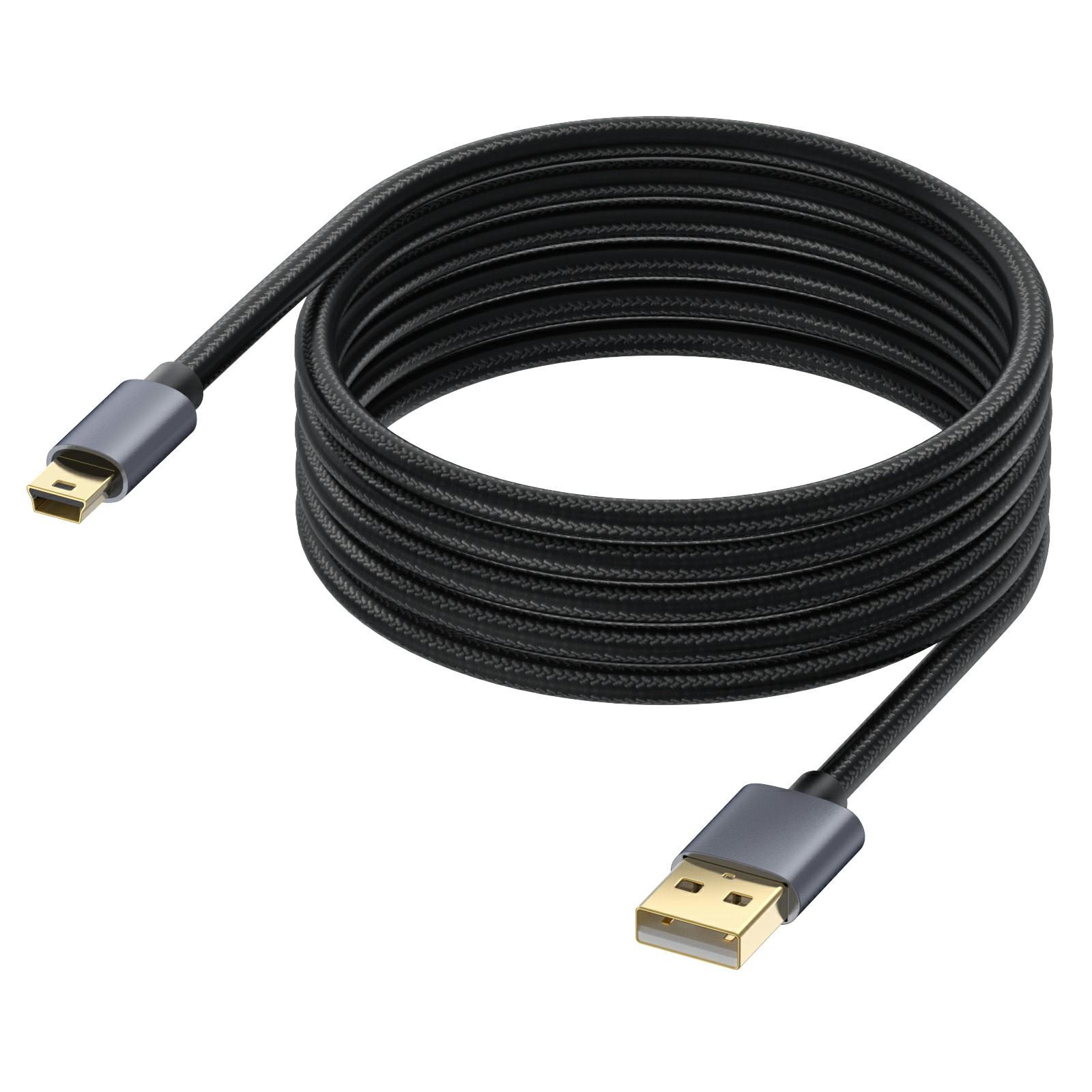 

1.8m USB 2.0 to Mini B Male Charger Cord USB Mini to USB Charging Cable for PS3 Controller/MP3 Player/Camera As Shown A