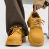 Fashion 2025 New Men's Retro Derby PU Shoes Style Thick Soled Comfortable Non Slip Fashion Lace-up Casual Sports Chunky Sneakers for Men