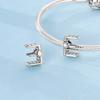 Fit Original Bracelet Bead Copper Heart Shape Zircon A-Z Letter Charms Beads For Women Jewelry Making Gift
