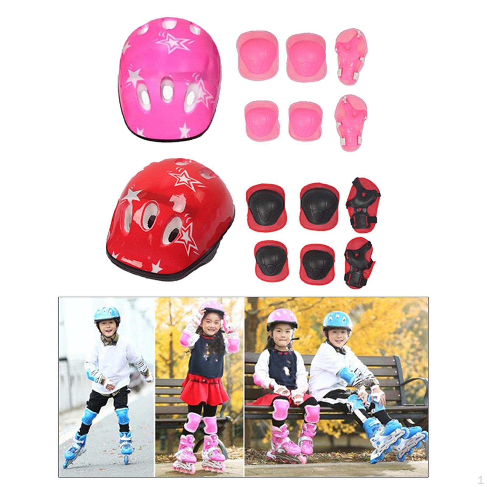 

14 шт. Детские налокотники, наколенники, защита для запястий, защитные накладки, снаряжение для катания на скейте, велосипеде