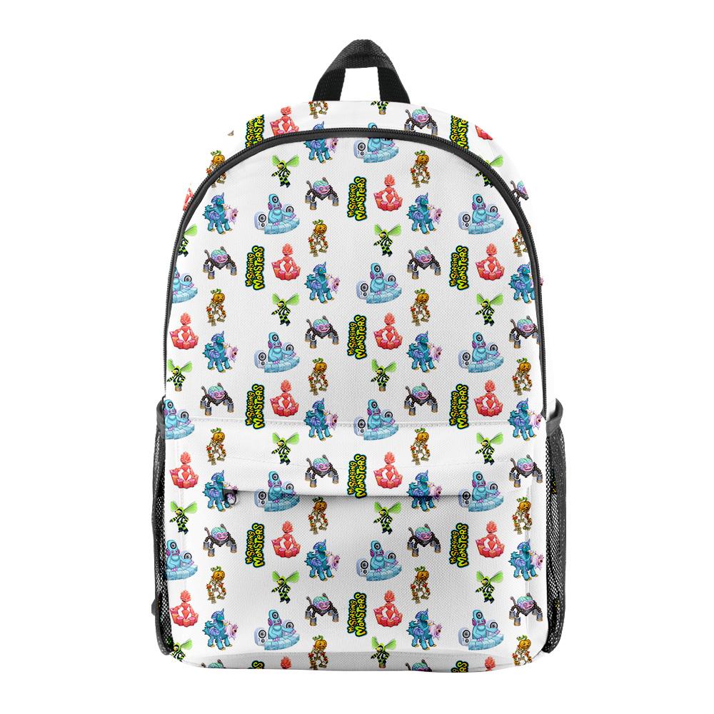 Luxusní Novinka Cool my singing monsters Školní taška Batohy na notebooky 3D Tisk Oxford Voděodolné Cestovní batohy pro chlapce/dívky