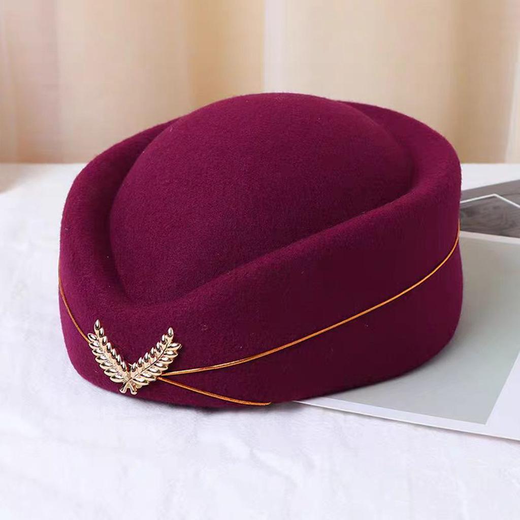 New Retro Beret Stewardess Hat Imitation Wool Autumn and Winter Versatile Painter Hat Hat Female British Socialite