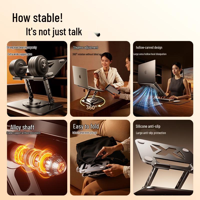 2025 Foldable Laptop & Tablet Stand with Adjustable Height and Heat Dissipation