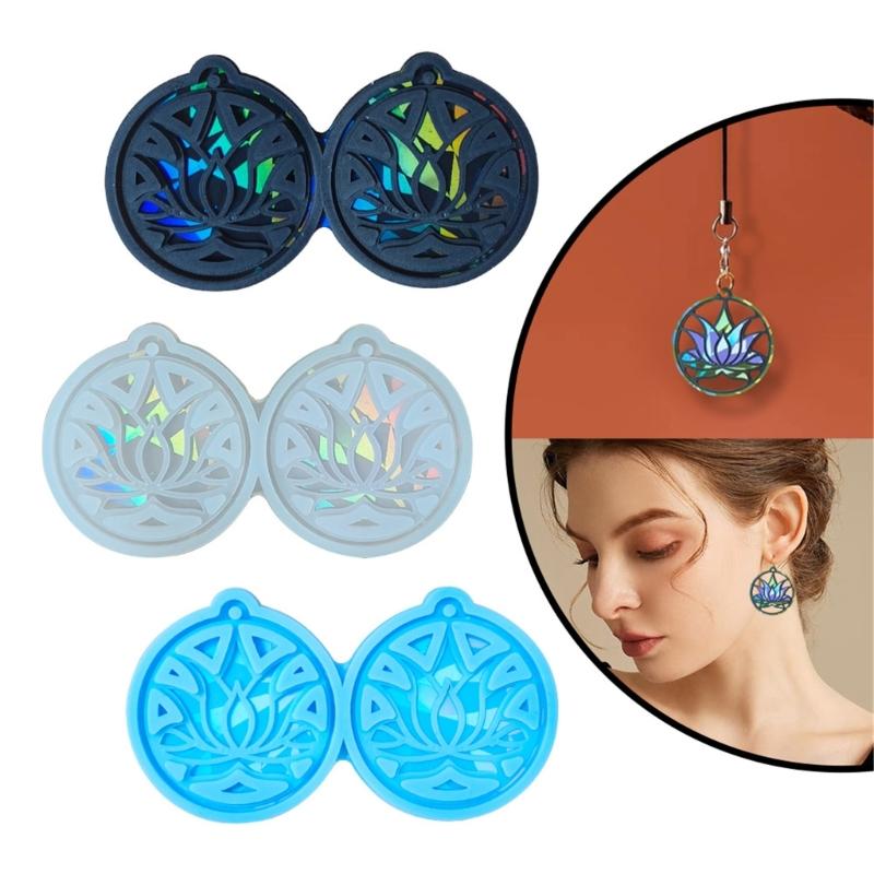 Versatile Resin Casting Mold Holographic Pendant Mold Lotusflower Shaped DIY Jewelry Making Molds for Creating Jewelry