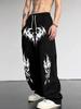 Y2K Gothic Lace-up Wide Leg Sweatpants: Unisex, Loose & Slimming
