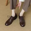 Fashion Women Oxford Shoes Spring/Autumn Women Shoes Genuine Leather Shoes for Women Brogues Vintage Lace Up Casual Brown Handmade Pumps