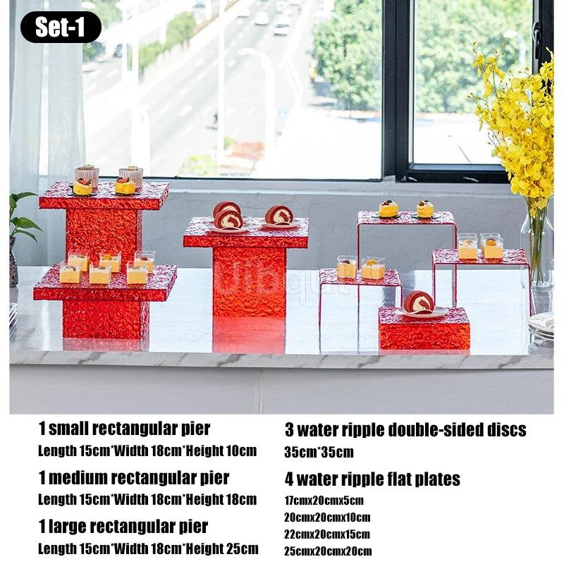 Food Display Rack Acrylic Cold Meal Hotel Business Tea Break Platform Ornament Set Cake Display Rack Dessert Table Buffet Table