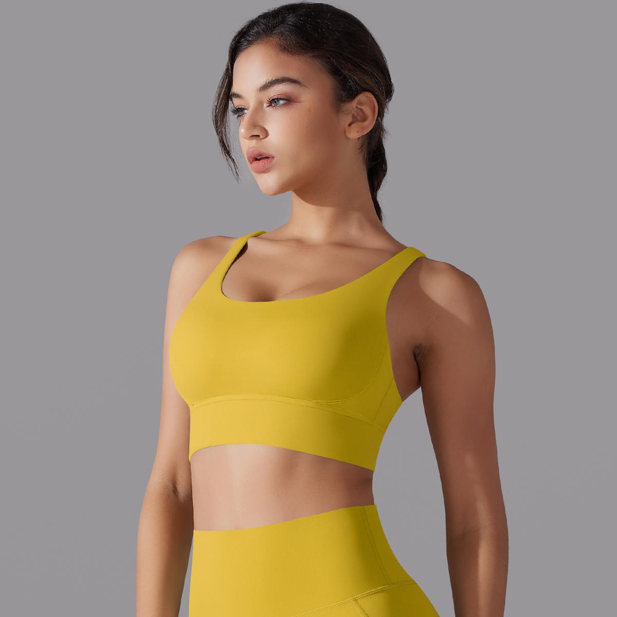 Auroth Back Cross Yoga Bra Womens Solid Color Gym Sports Жилет Beauty Back Fitness — фото 11