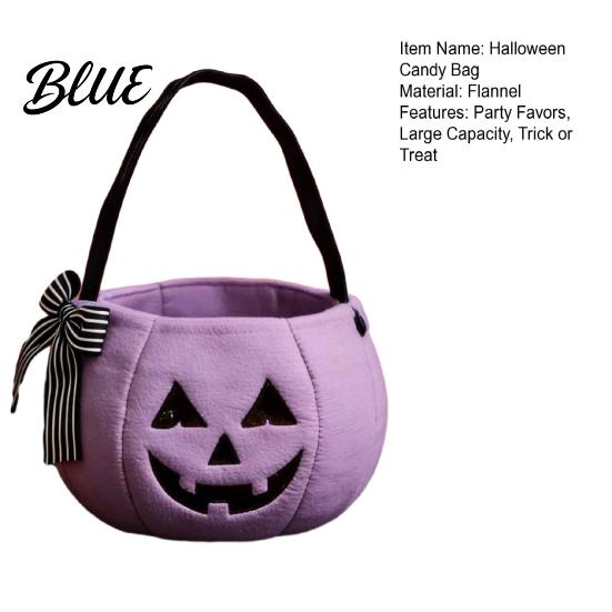 Large Candy Treat Bag Halloween Pumpkin for Kids Trick or Tote with Handle Reusable Snack Bucket Party Favors Cute Gift