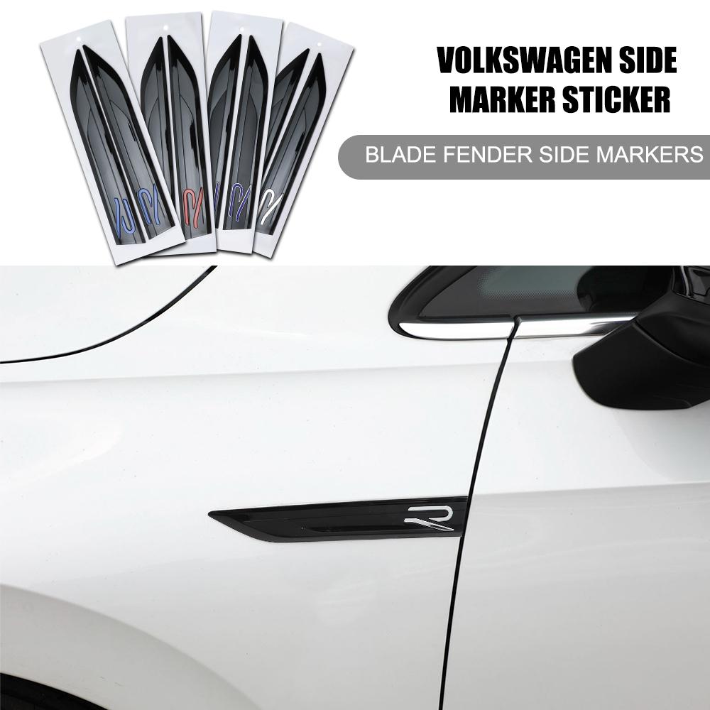 2pcs 3D ABS Car New R Badge Fender Side Wing Emblem Sticker For Volkswagen VW Polo Passat B5 K90 B6 B7 T4 T5 GTI Golf 4 Tiguan Jetta