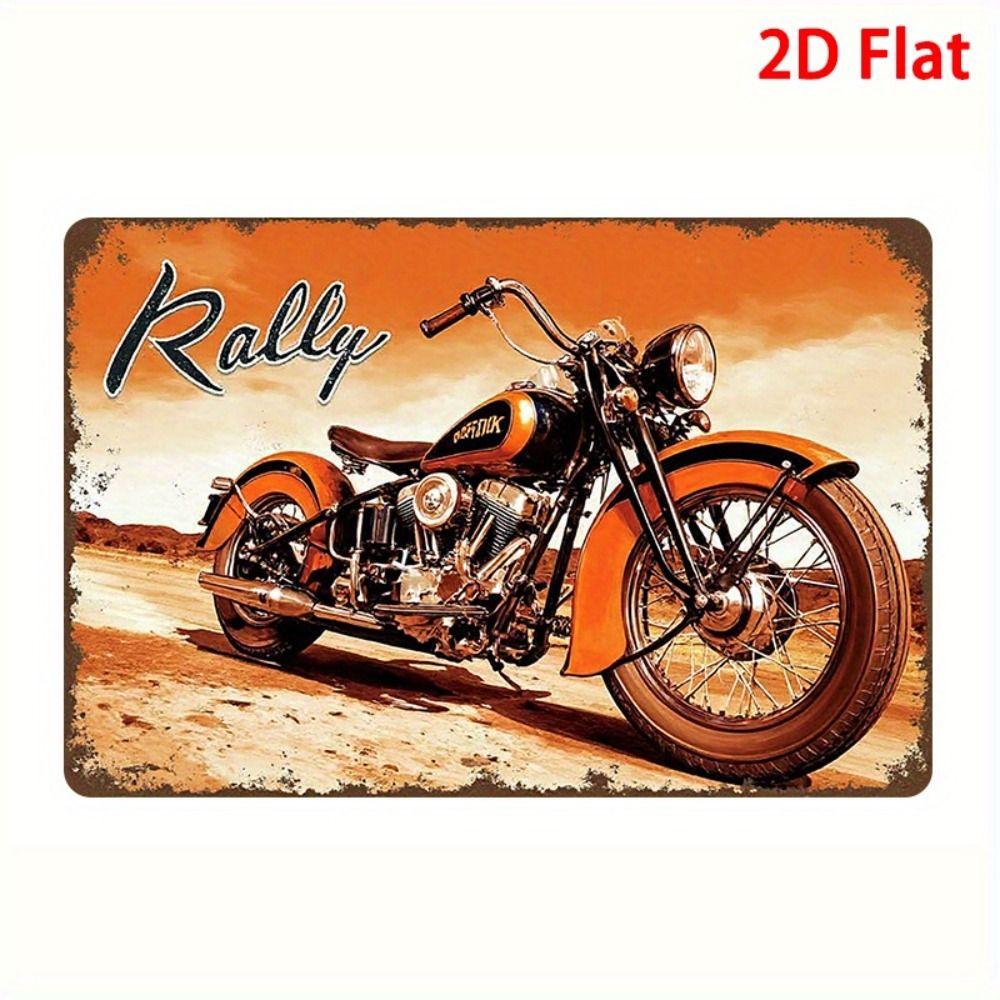 Vintage Motorcycle Metal Tin Sign Retro Biker Garage Wall Decor Industrial Style Art