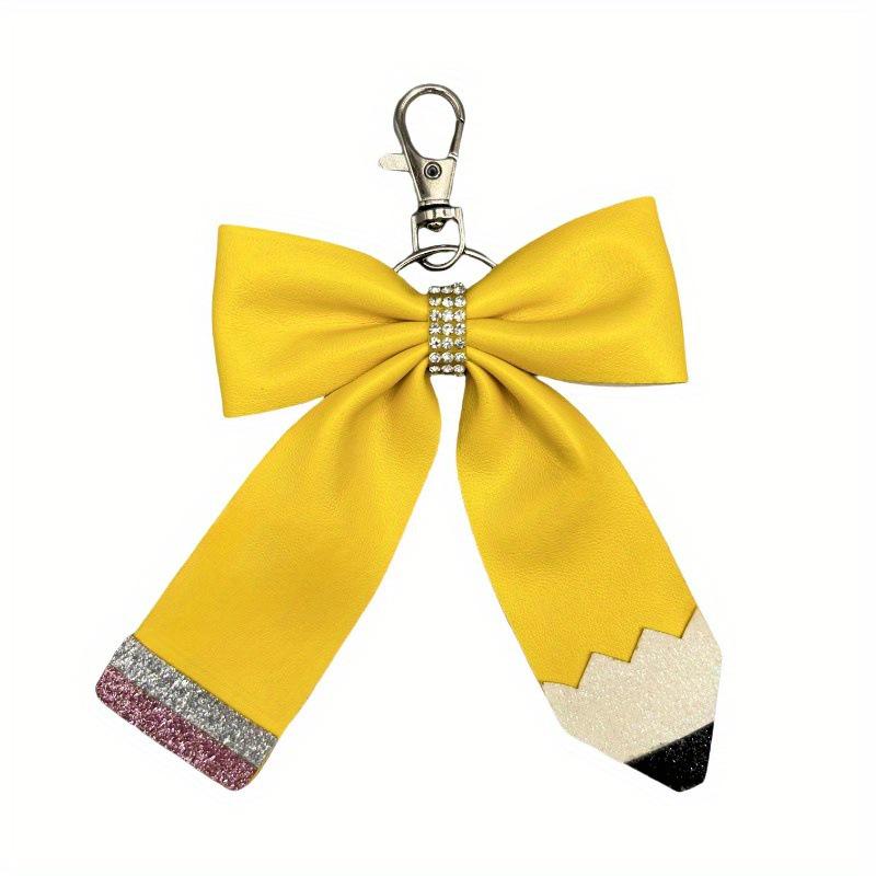

Multi-color Leather Bow Keyring Bag Charm жёлтый
