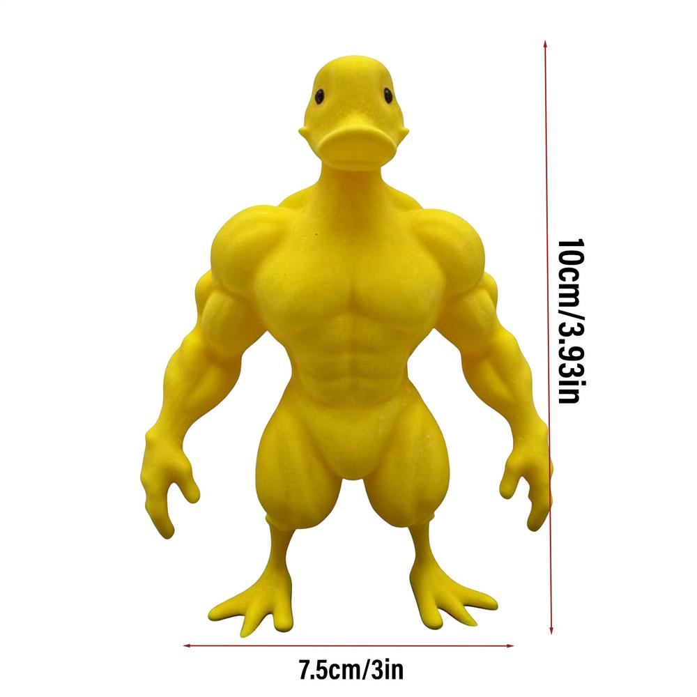 Flexing Muscle Duck Statue 3D Printed Gym Decor for Men, Funny Bodybuilder Duck Collectible Desktop Sculpture