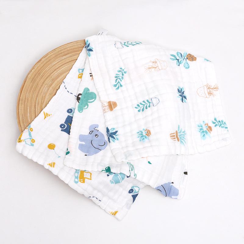 Six-Layer Baby Cotton Gauze Towel - Soft, Cute Print, Multipurpose for Face and Saliva