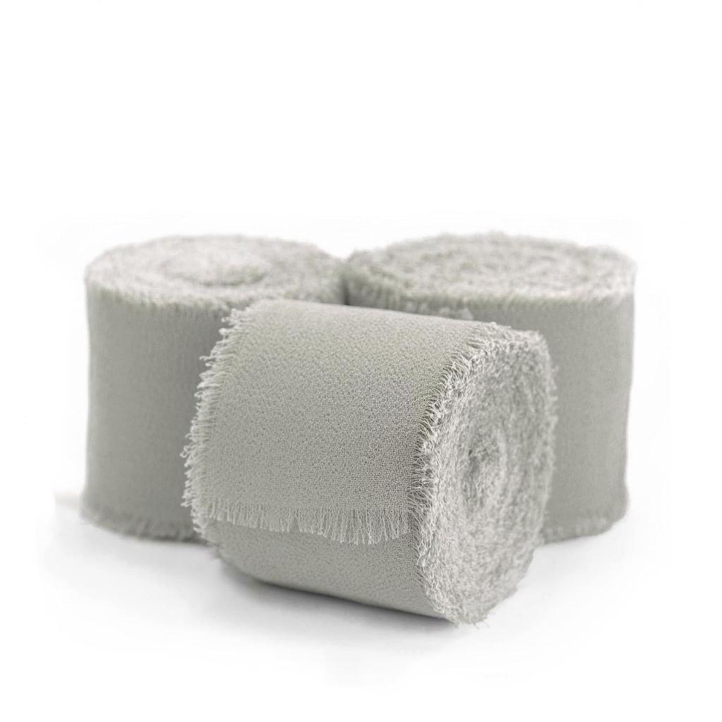 Hand-Torn Raw Edge Chiffon Ribbon Bouquet Streamer for Wedding Flowers